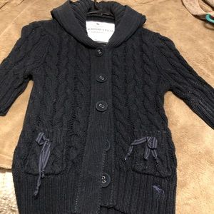 A&F navy hooded short sweater